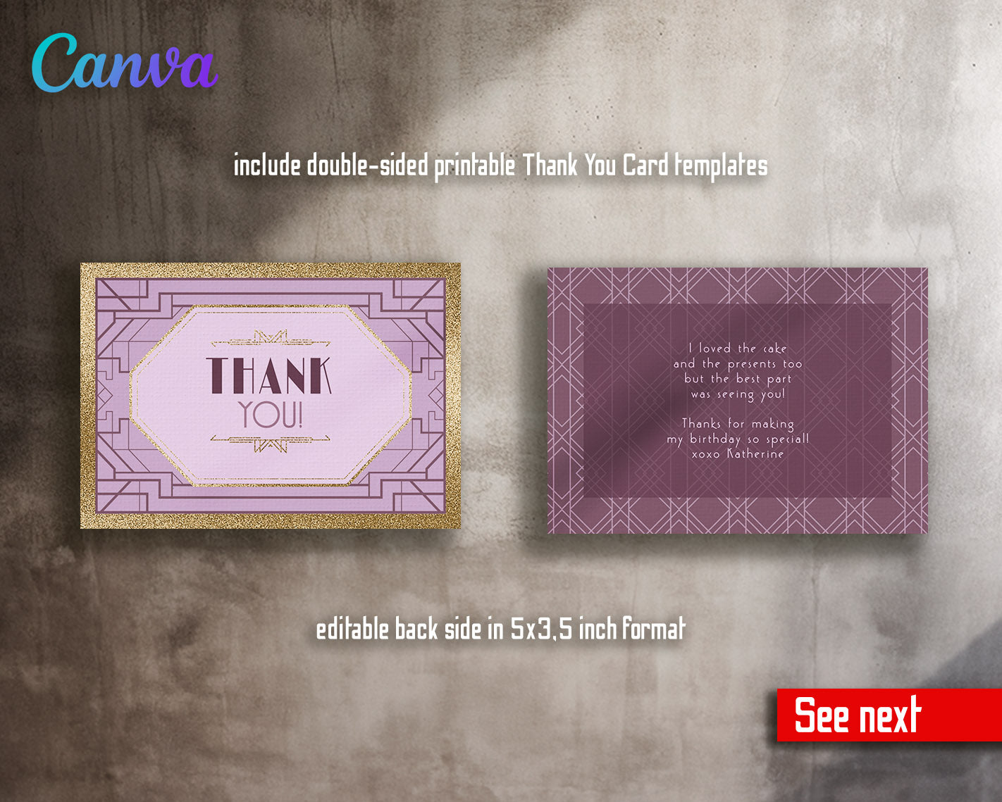 The Great Gatsby Art Deco customizable invitation template | Share or Print |  | TI330