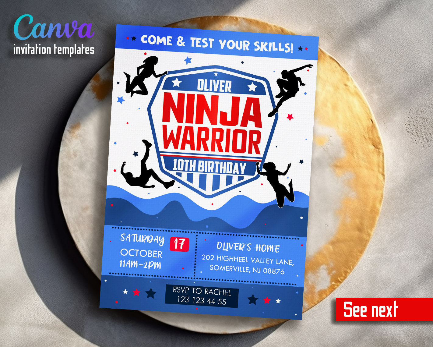 American Ninja Warrior customizable invitation template | Share or Print | | TI959