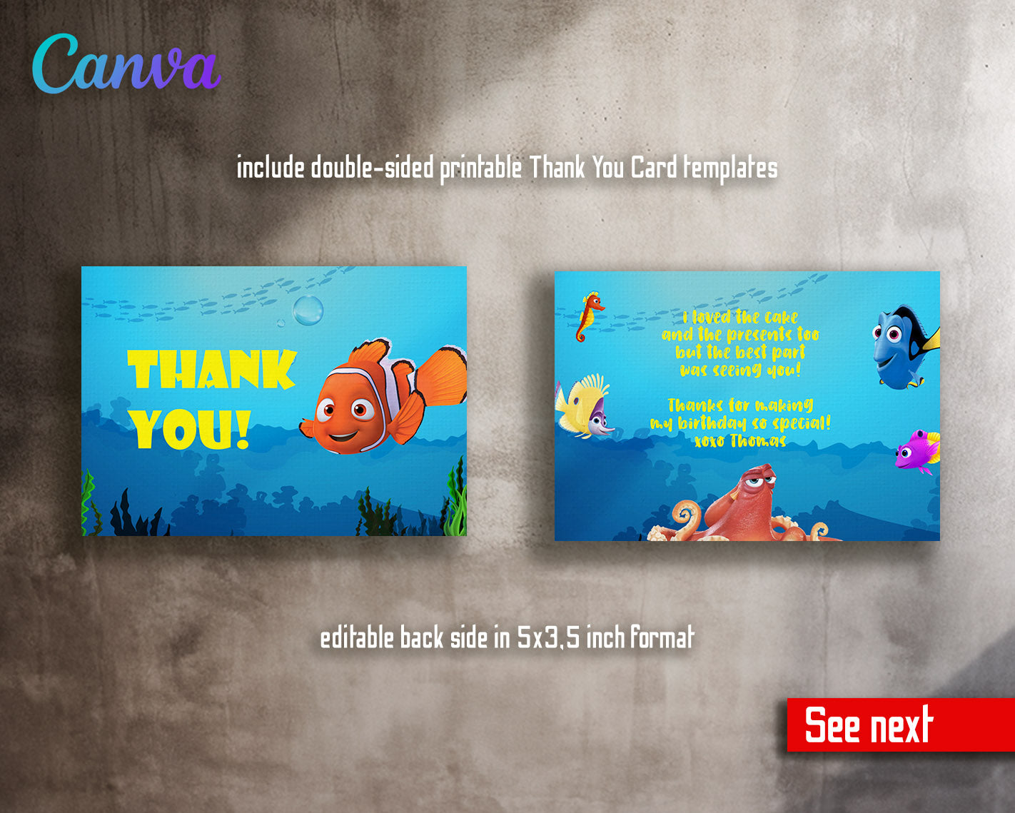 Finding Nemo customizable invitation template | Share or Print | | JR421