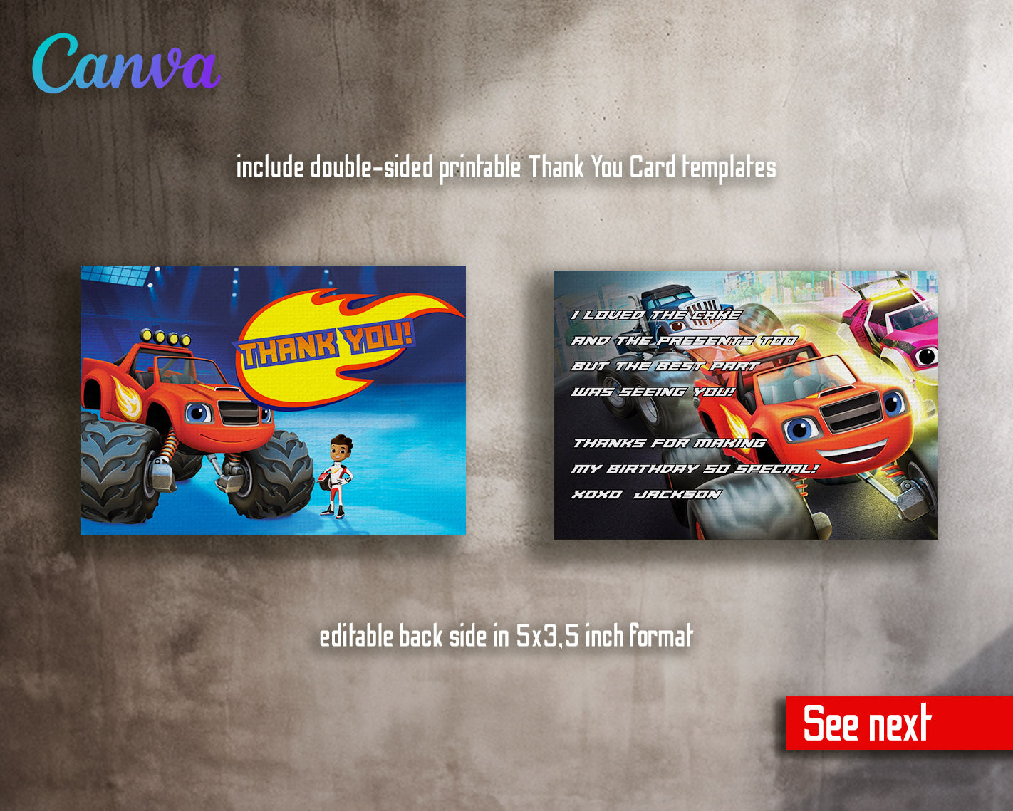 Blaze Monster Machines Trucks  customizable invitation template | Share or Print | boy | IT586