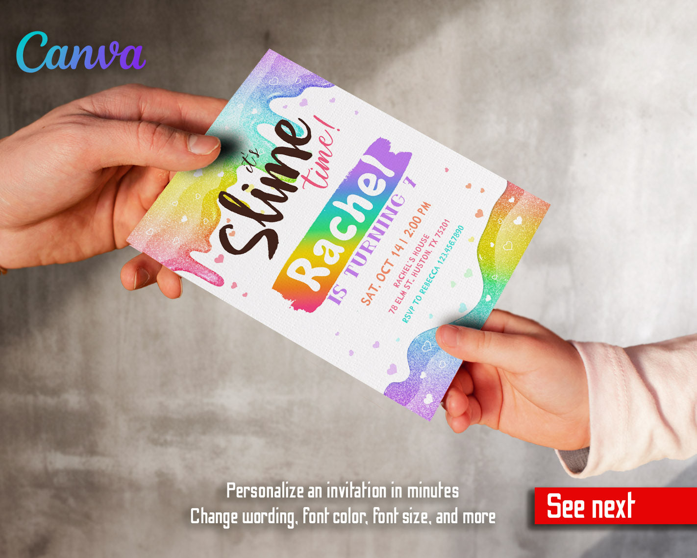 Slime Diy Party customizable invitation template | Share or Print | | UO256