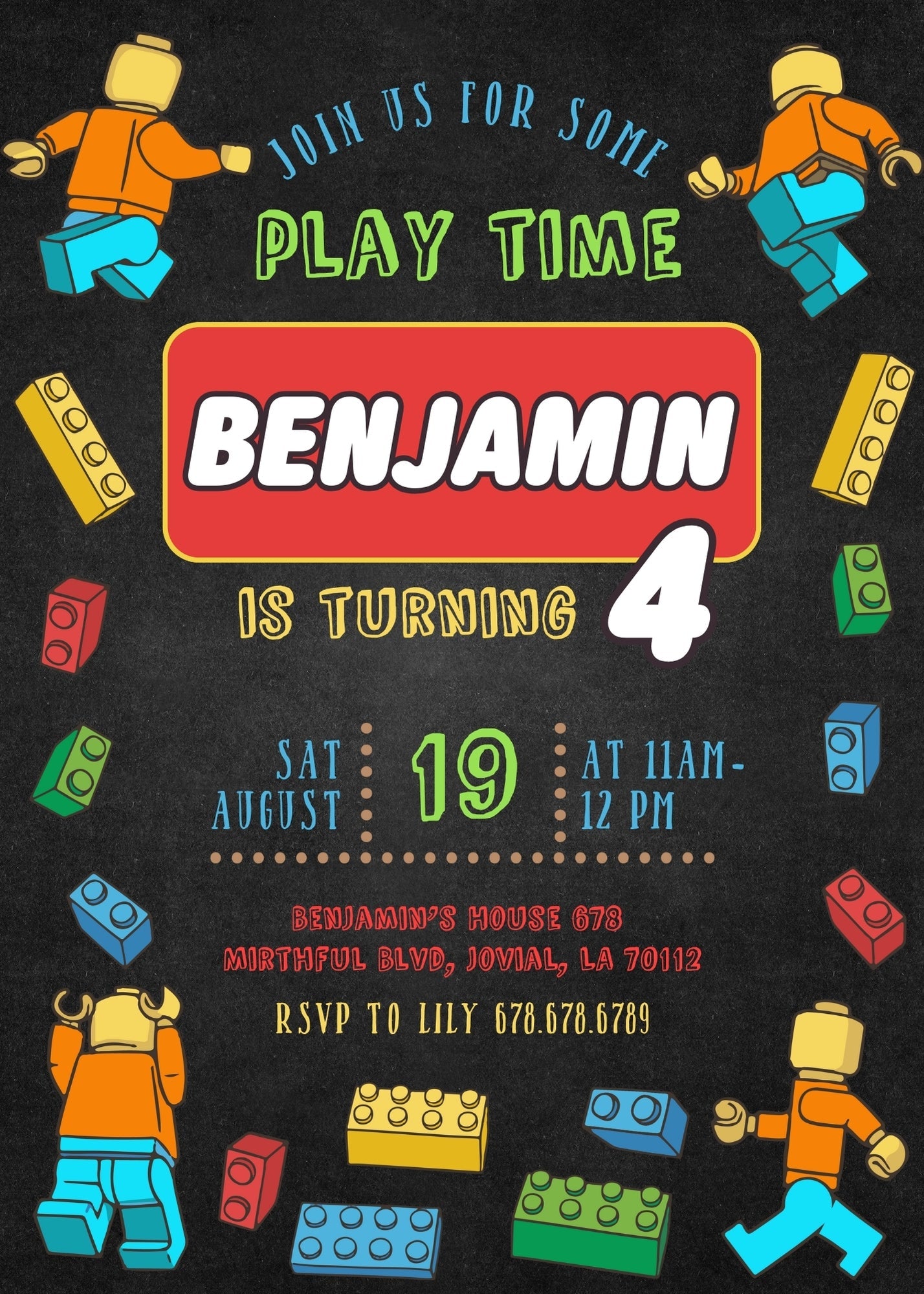 Lego Minifigures customizable invitation template | Share or Print | | KW157