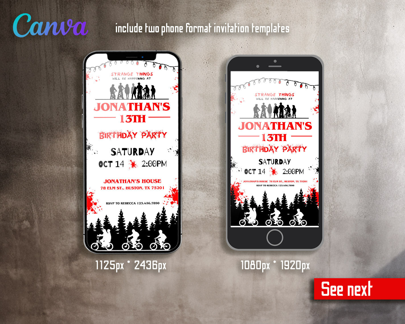 Stranger Things customizable invitation template | Share or Print | | VB958