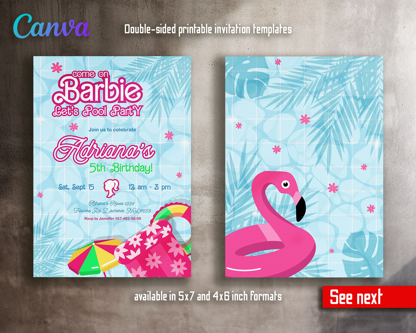 Barbie Pink customizable invitation template | Share or Print | girl | CF488