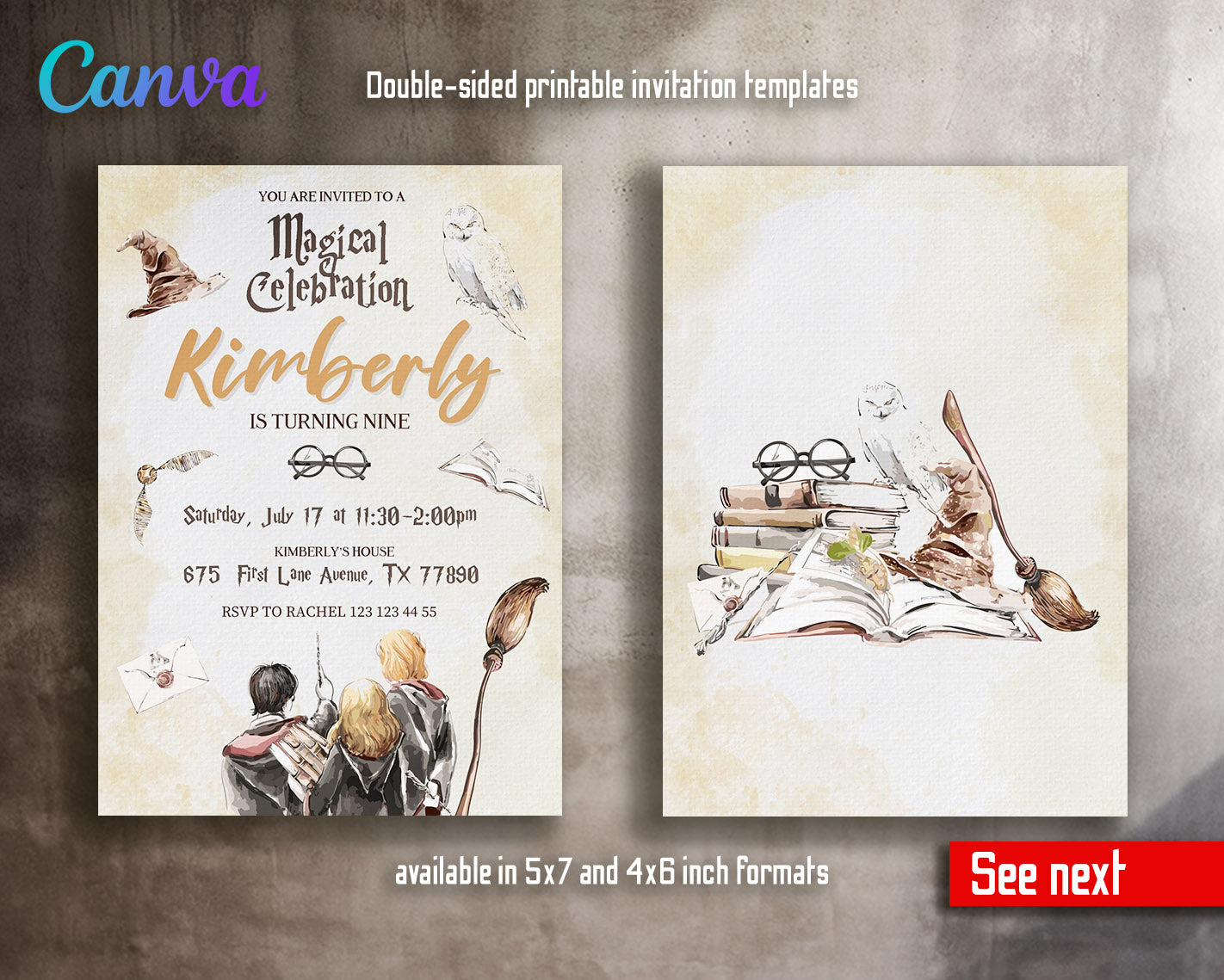 Harry Potter customizable invitation template | Share or Print | | PW581