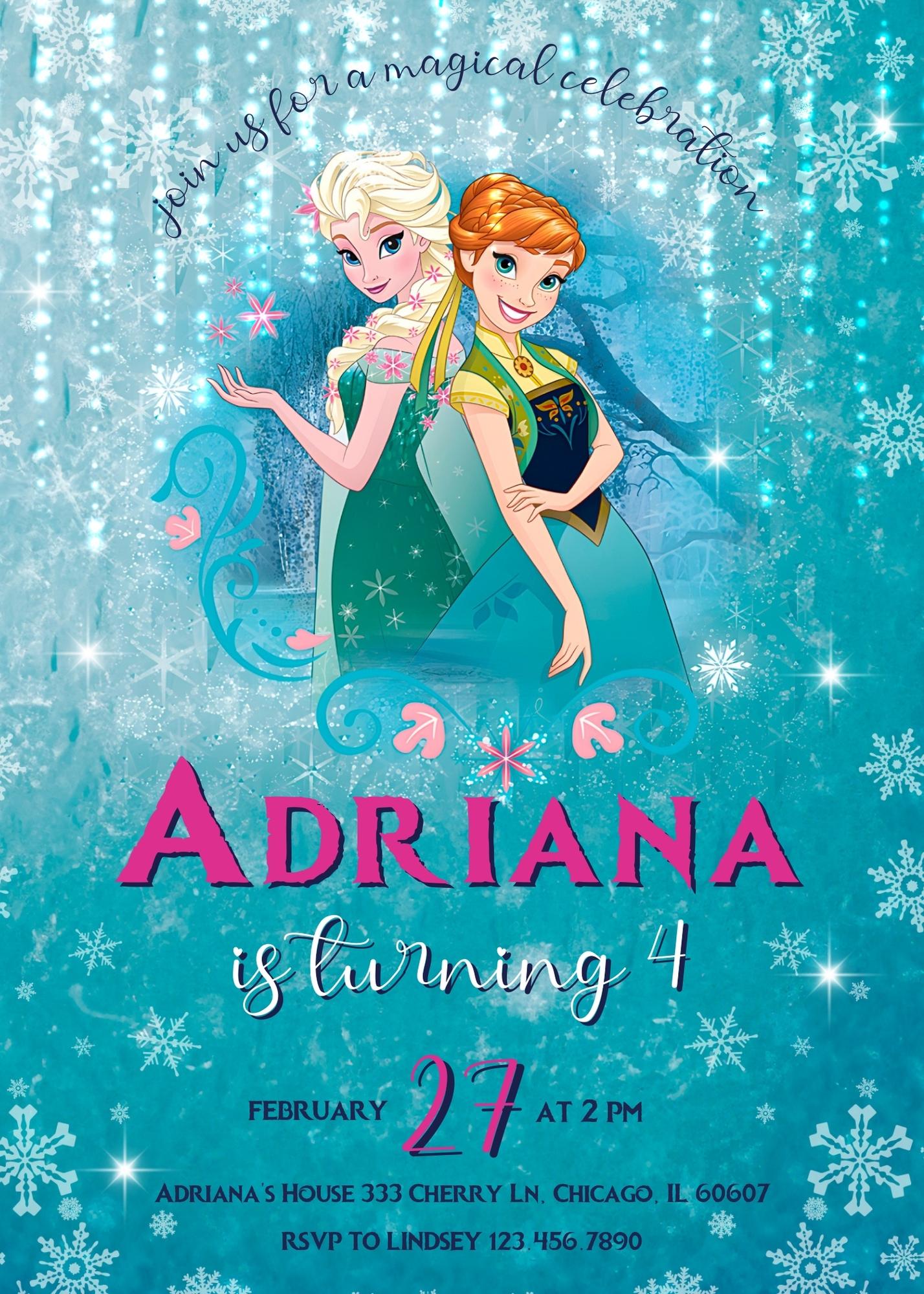 Frozen Elsa customizable invitation template | Share or Print | girl | US439