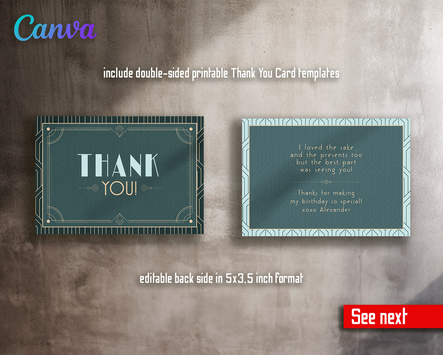 The Great Gatsby Art Deco customizable invitation template | Share or Print | | XG072