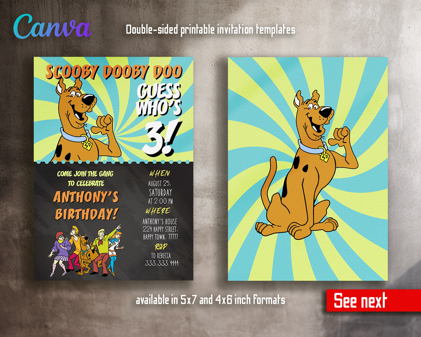 Scooby-Doo customizable invitation template | Share or Print | | VC120