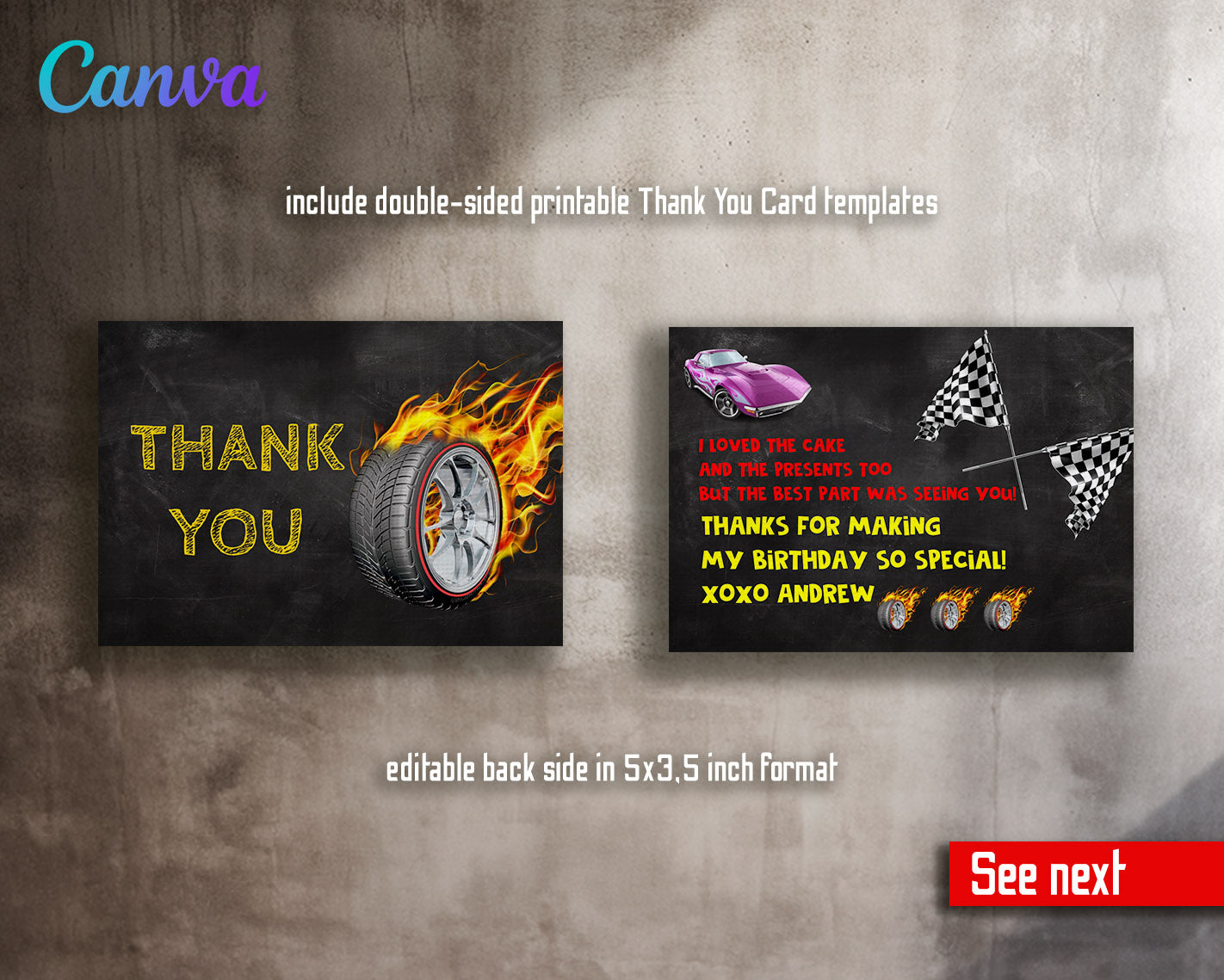 Hot Wheels Racing customizable invitation template | Share or Print | boy | AN624