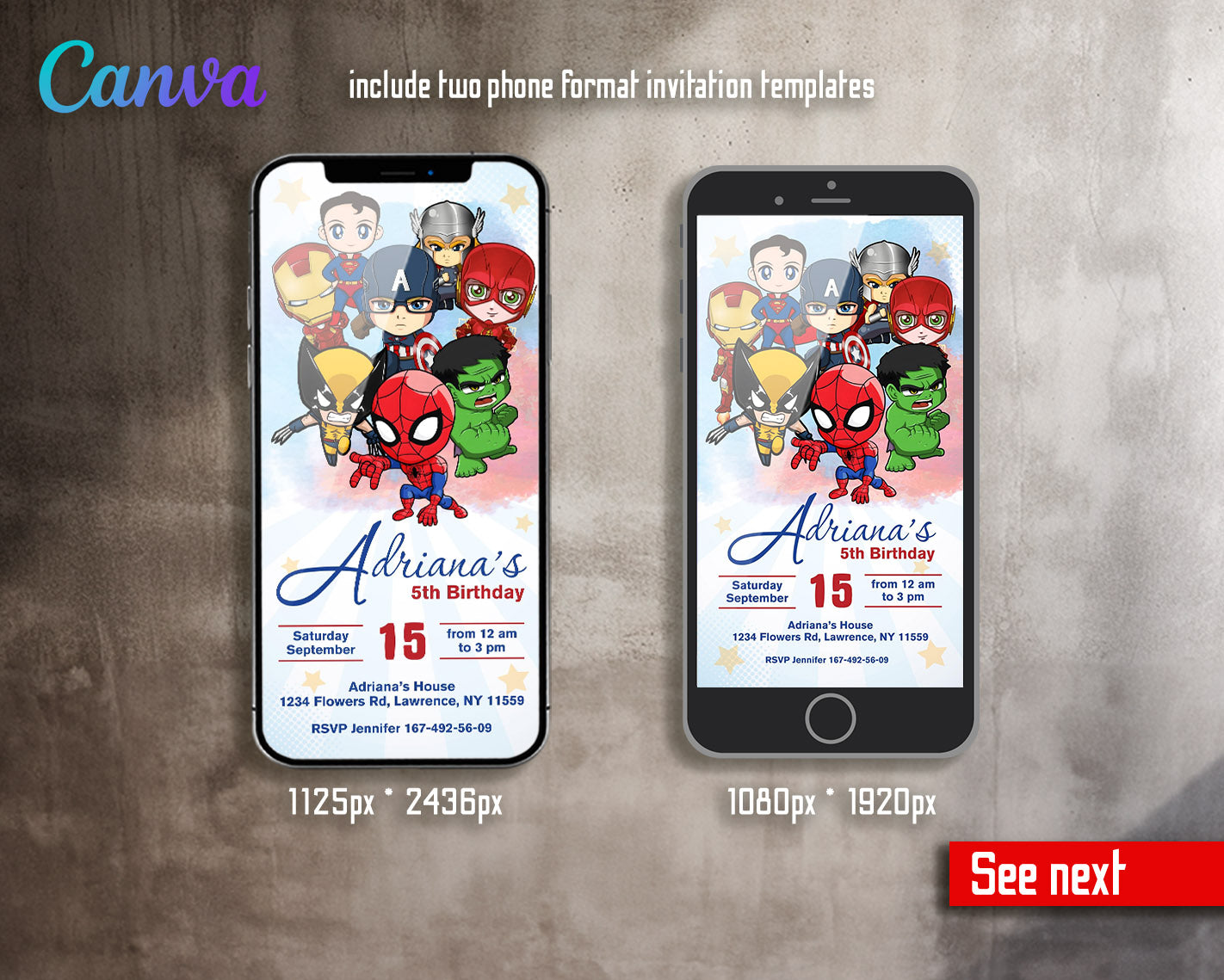 Avengers Marvel Superhero customizable invitation template | Share or Print | boy | OL555