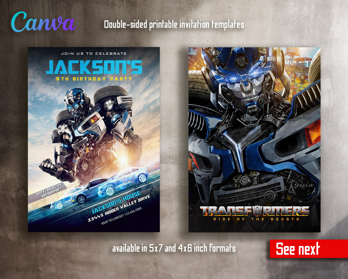 Transformers Rescue Bots  customizable invitation template | Share or Print | boy | HF353