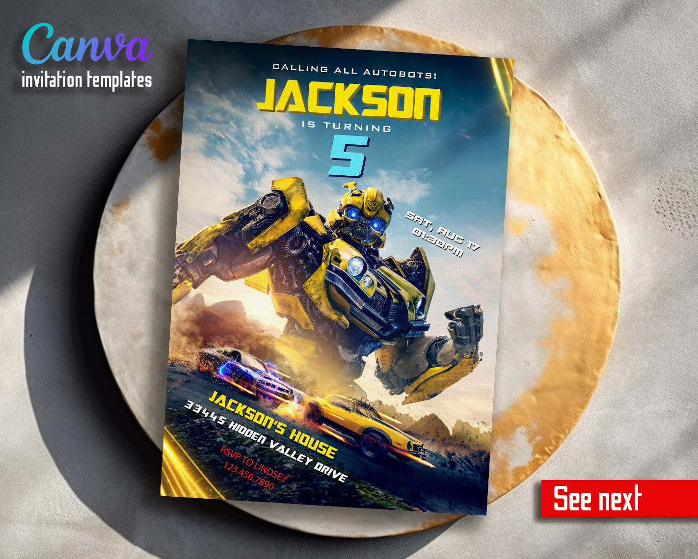 Transformers Rescue Bots  customizable invitation template | Share or Print | boy | PN079