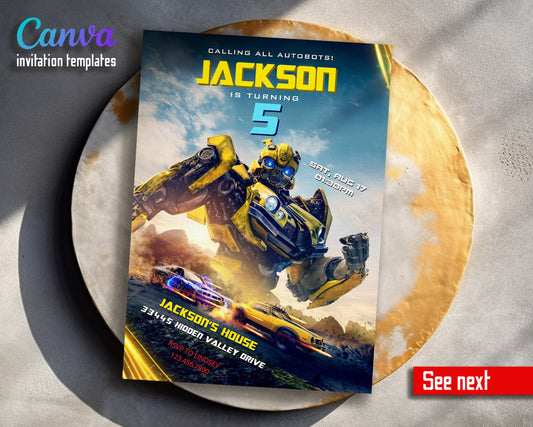 Transformers Rescue Bots  customizable invitation template | Share or Print | boy | PN079