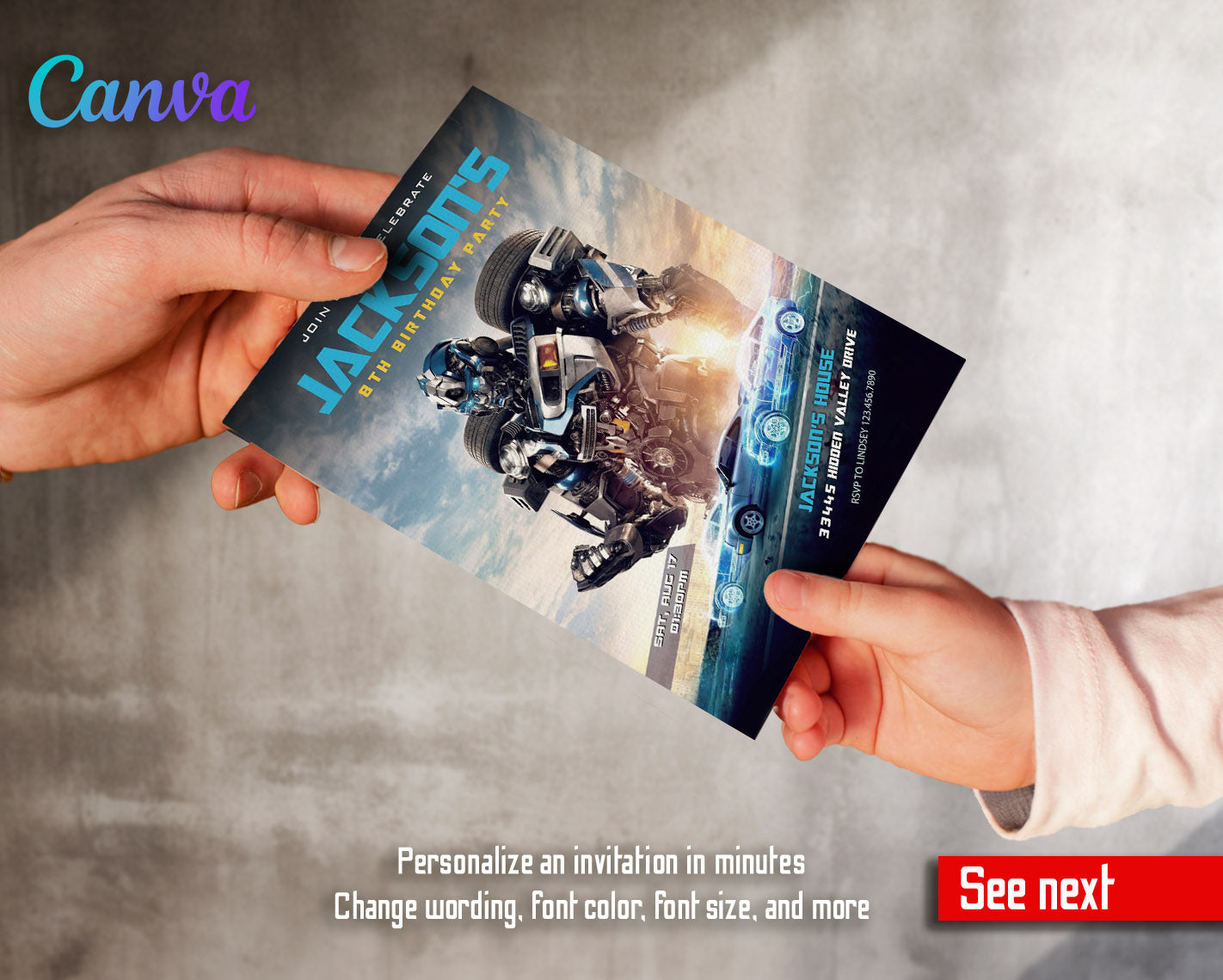 Transformers Rescue Bots  customizable invitation template | Share or Print | boy | HF353