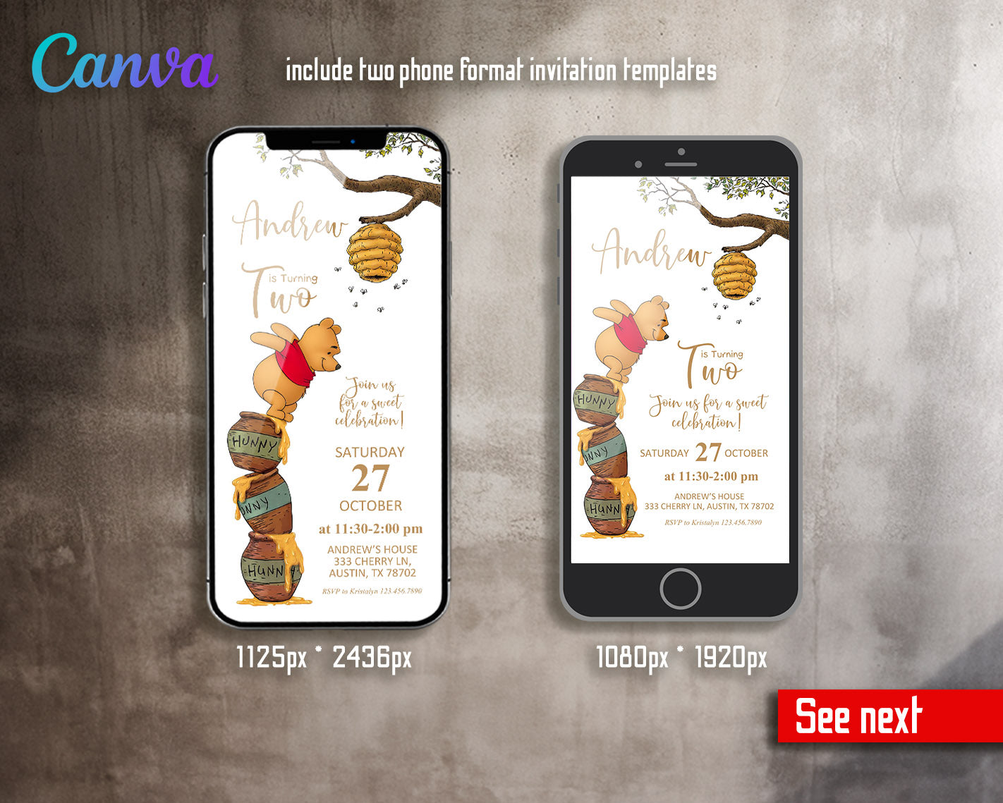 Winnie the Pooh customizable invitation template | Share or Print | | IJ591