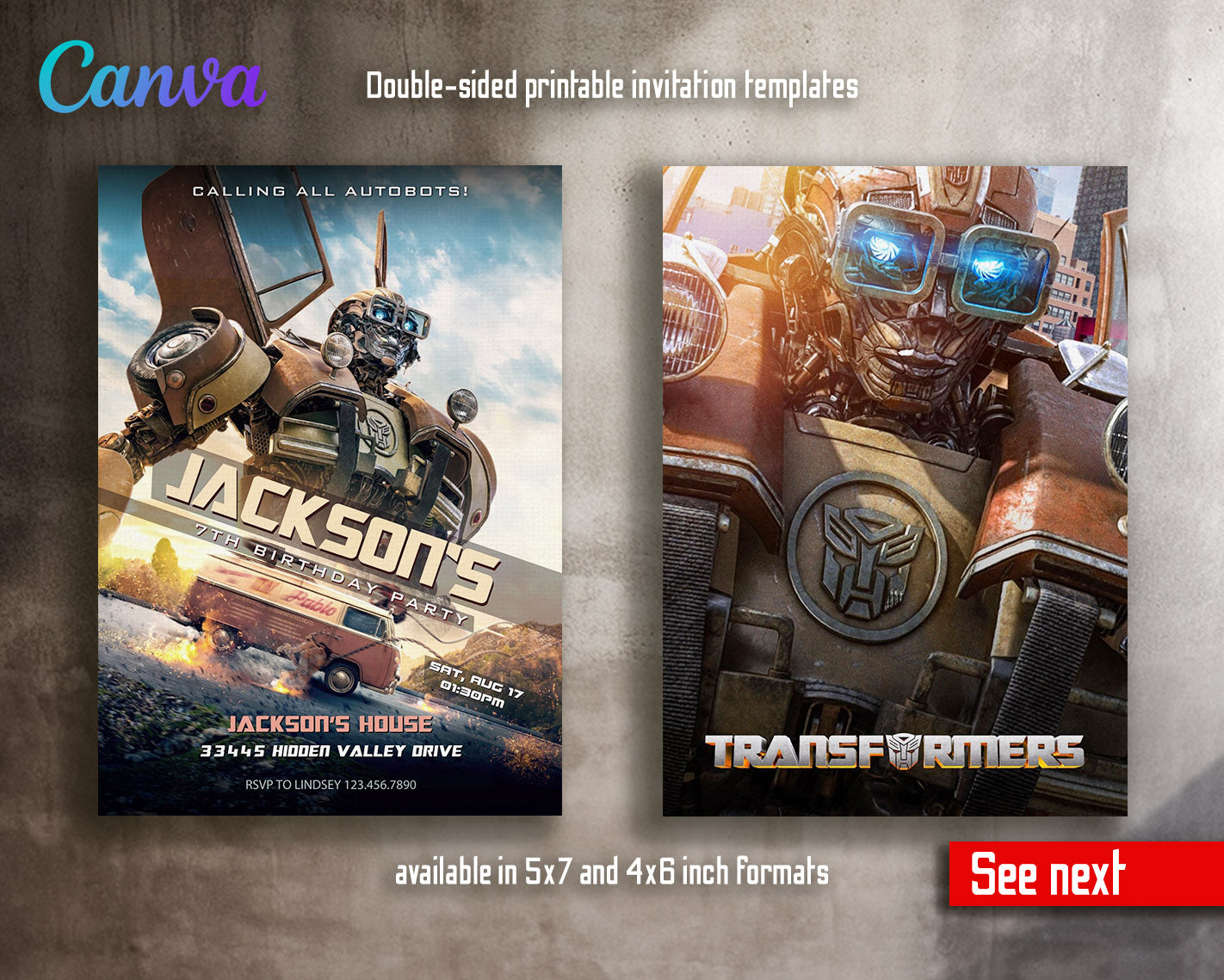 Transformers Rescue Bots  customizable invitation template | Share or Print | boy | JE740