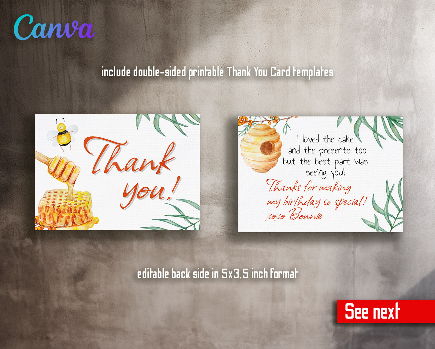 1st Bee Day Party customizable invitation template | Share or Print | | ZR101