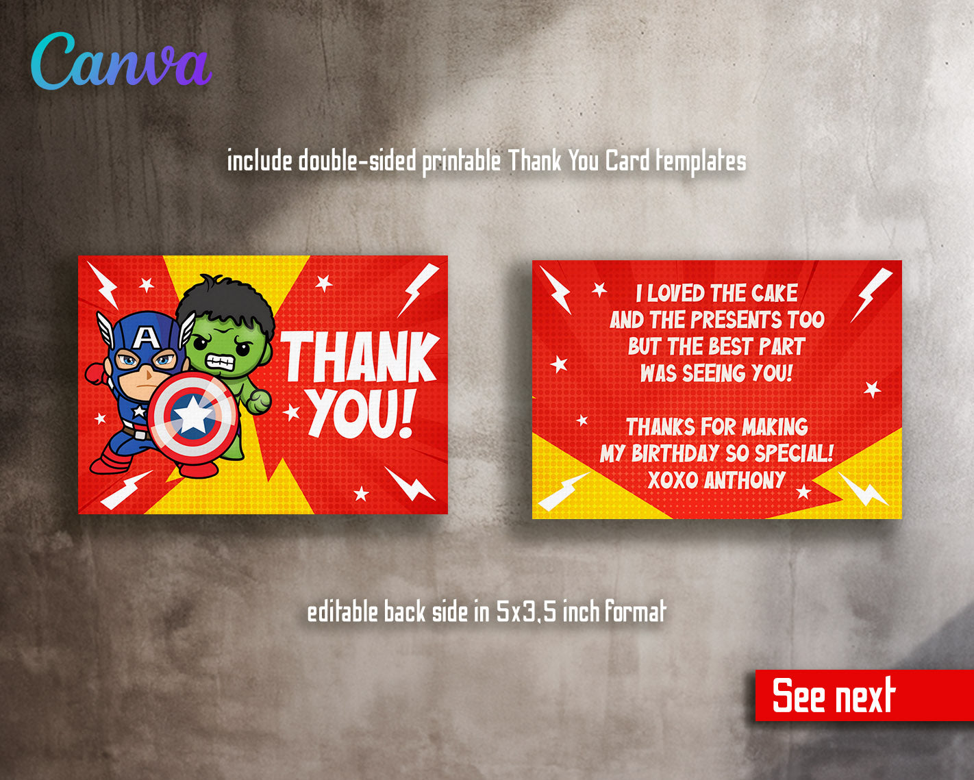 Avengers Marvel Superhero customizable invitation template | Share or Print | boy | KW433