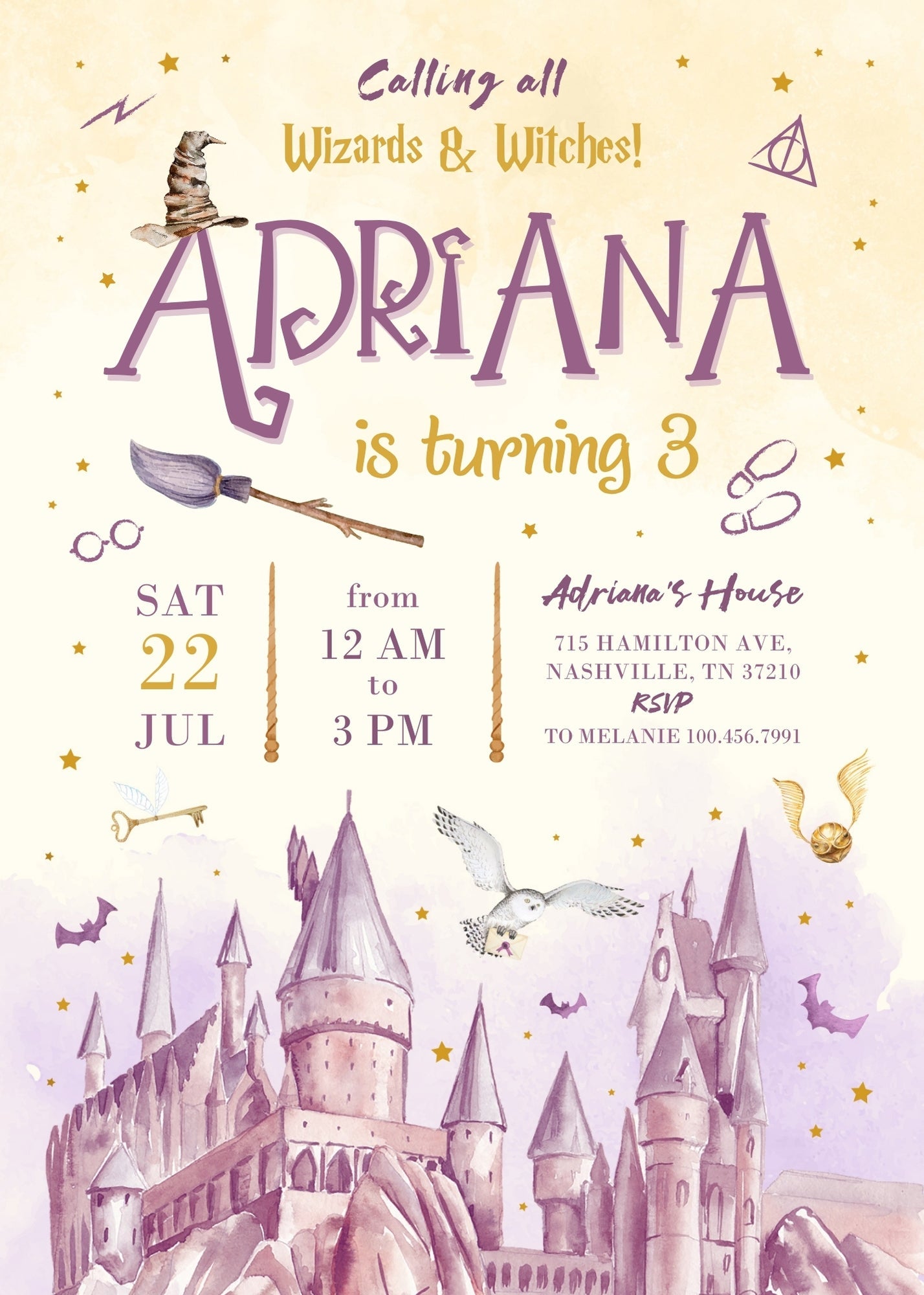 Harry Potter customizable invitation template | Share or Print | | LT704