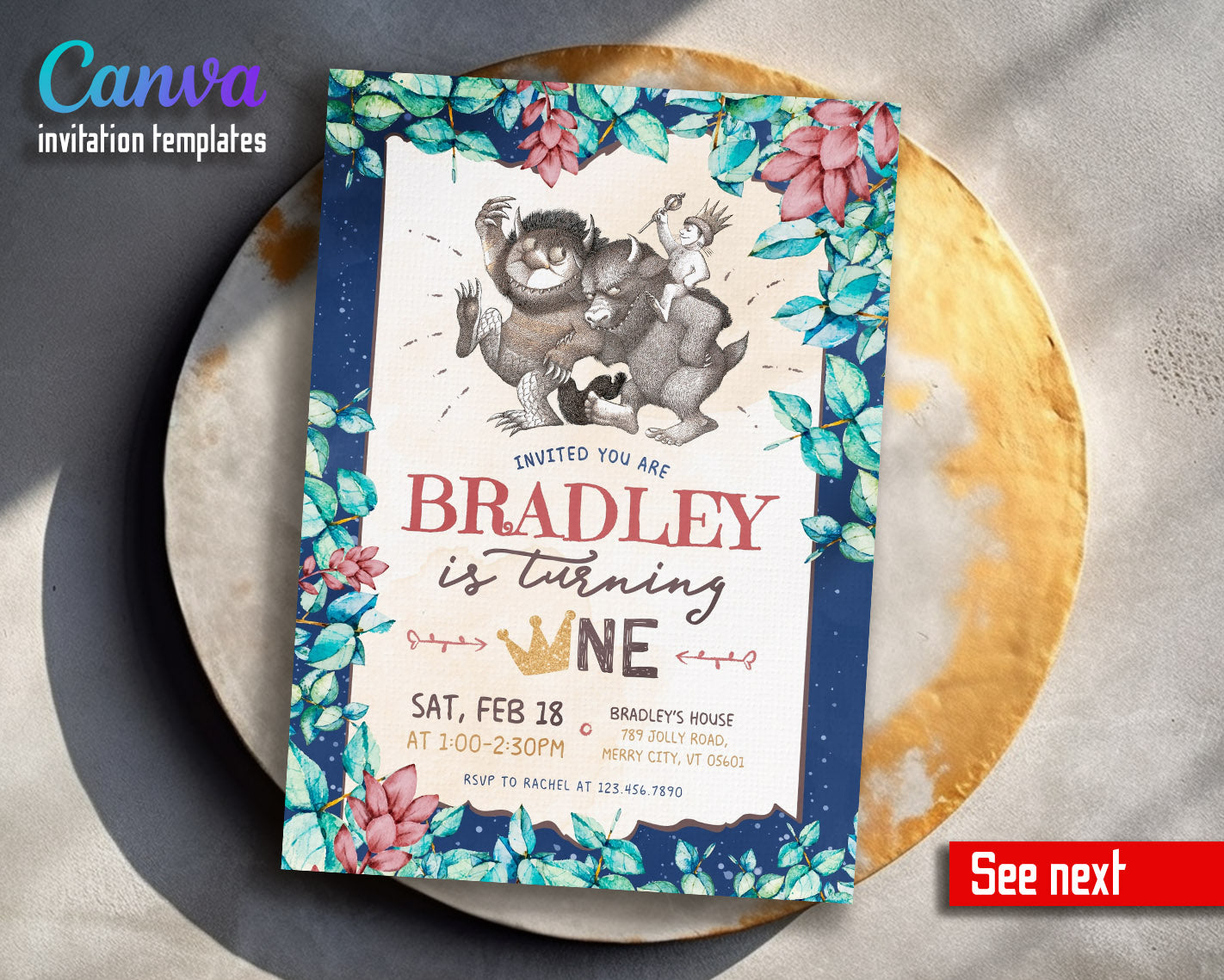 Where The Wild Things Are Maurice Sendak customizable invitation template | Share or Print | | UF994