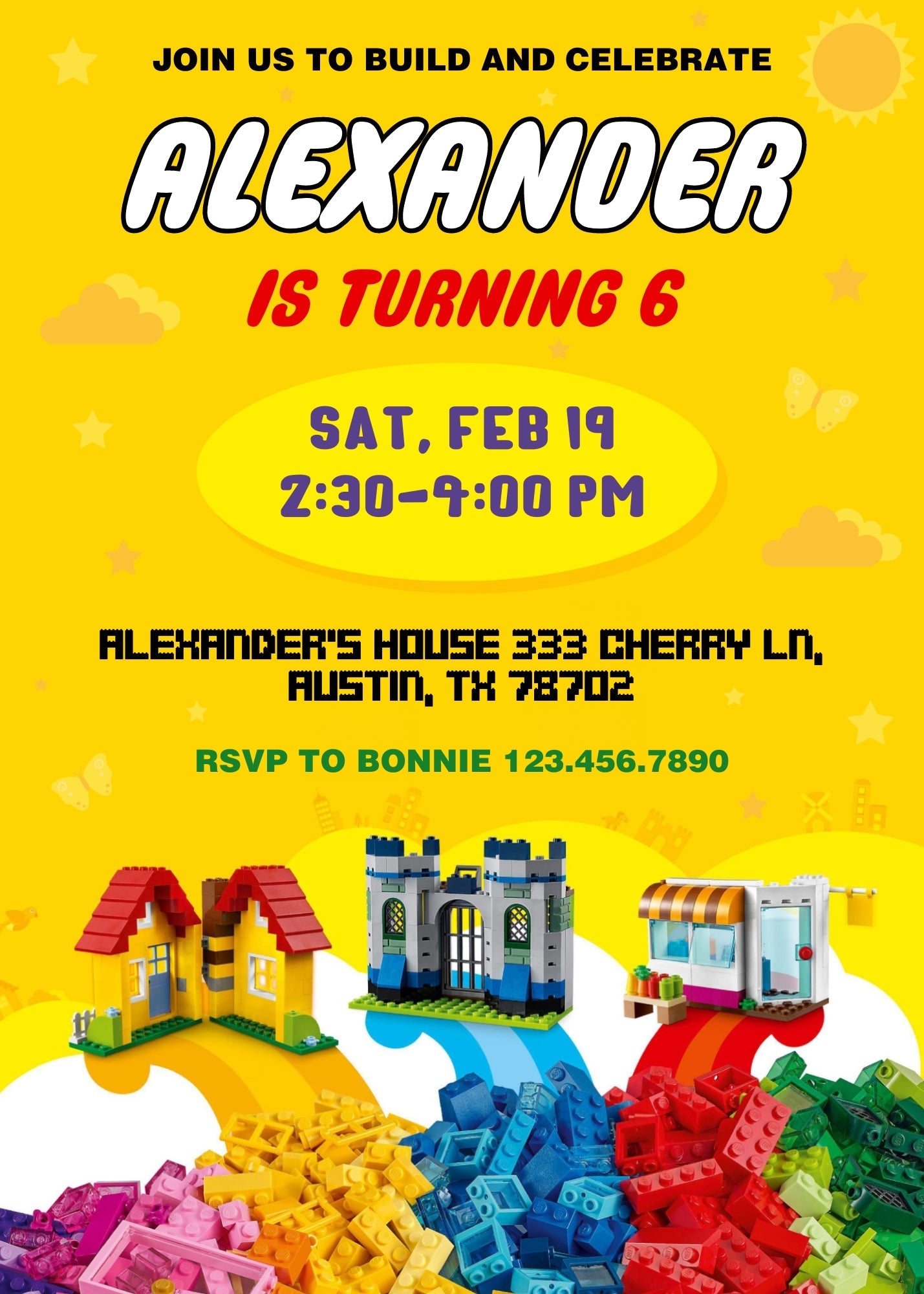 Lego customizable invitation template | Share or Print | | RB928