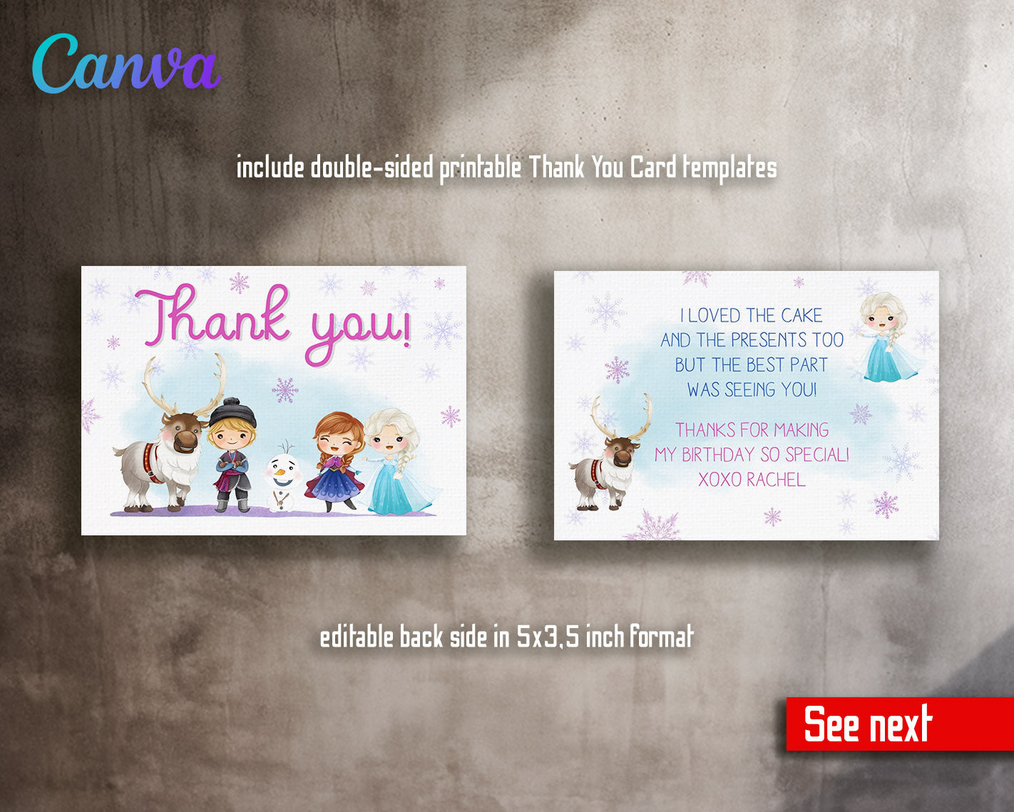 Frozen Elsa customizable invitation template | Share or Print | girl | VC497