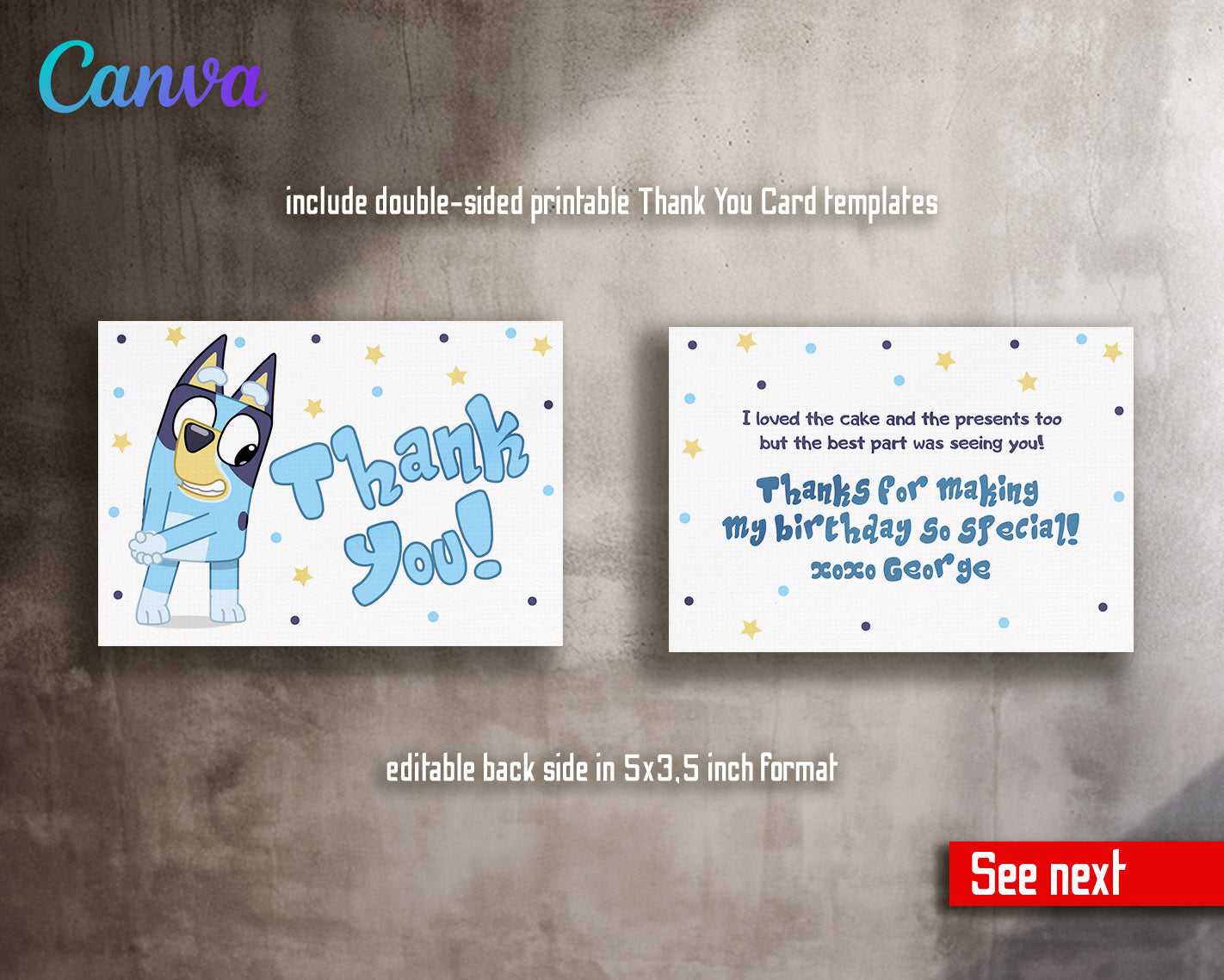 Bluey Bingo customizable invitation template | Share or Print |  | GT706