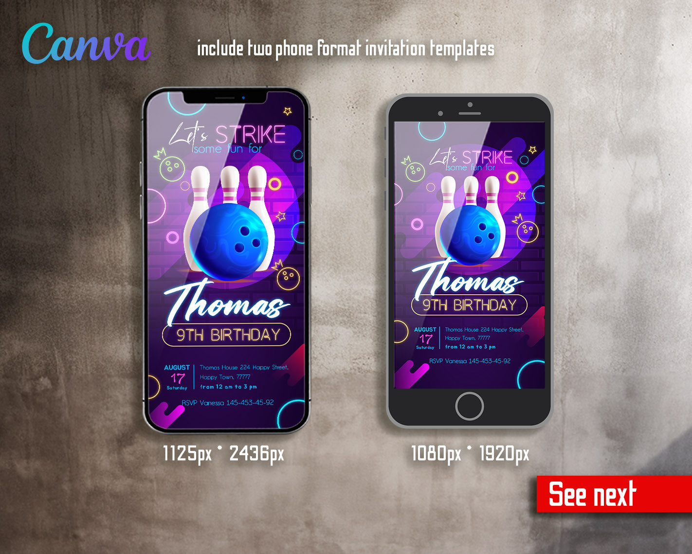Bowling Strike Up customizable invitation template | Share or Print | | GY861