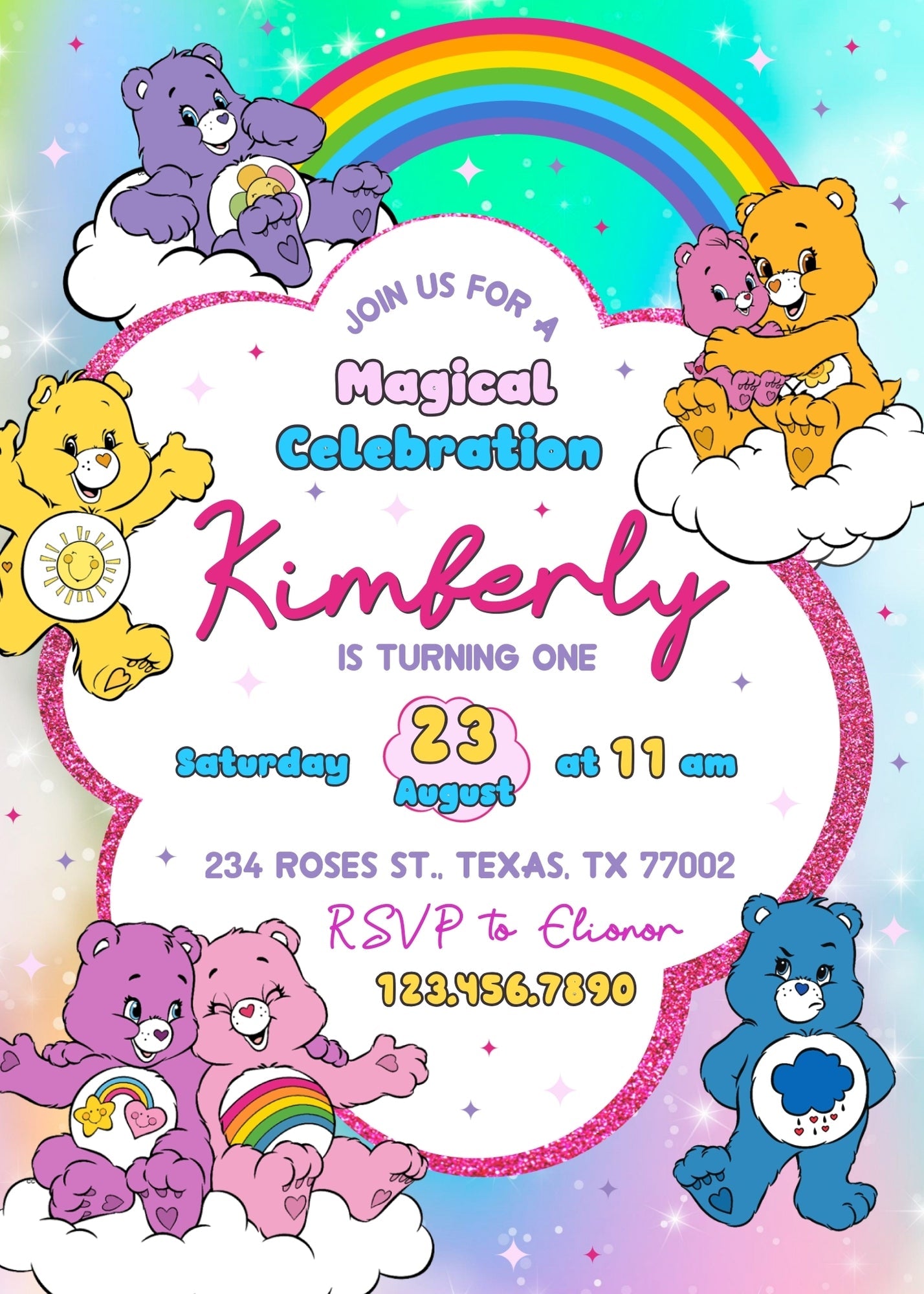 Care Bears customizable invitation template | Share or Print | | HR879