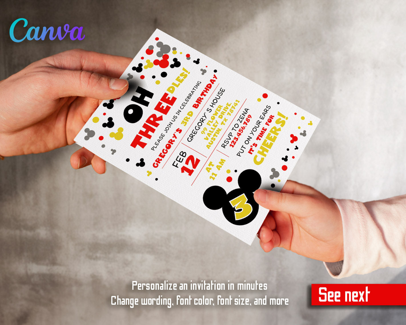 Mickey Mouse Clubhouse customizable invitation template | Share or Print | | OM226