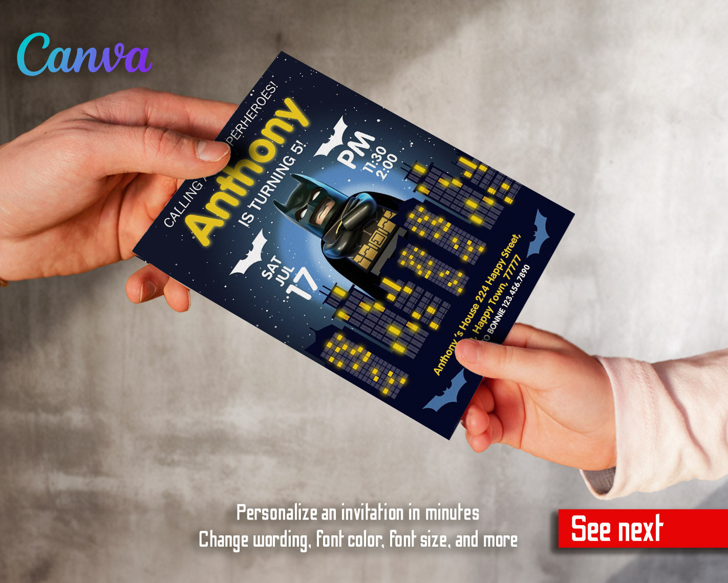 Lego Minifigures customizable invitation template | Share or Print | | EK844