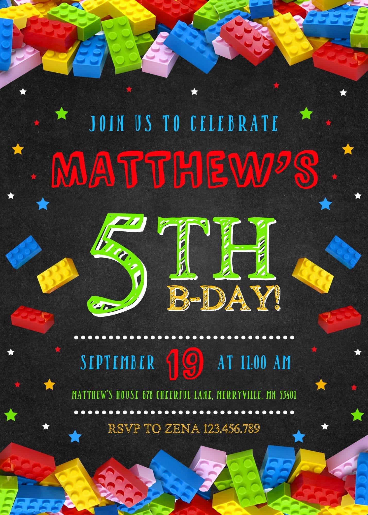 Lego customizable invitation template | Share or Print | | IJ704