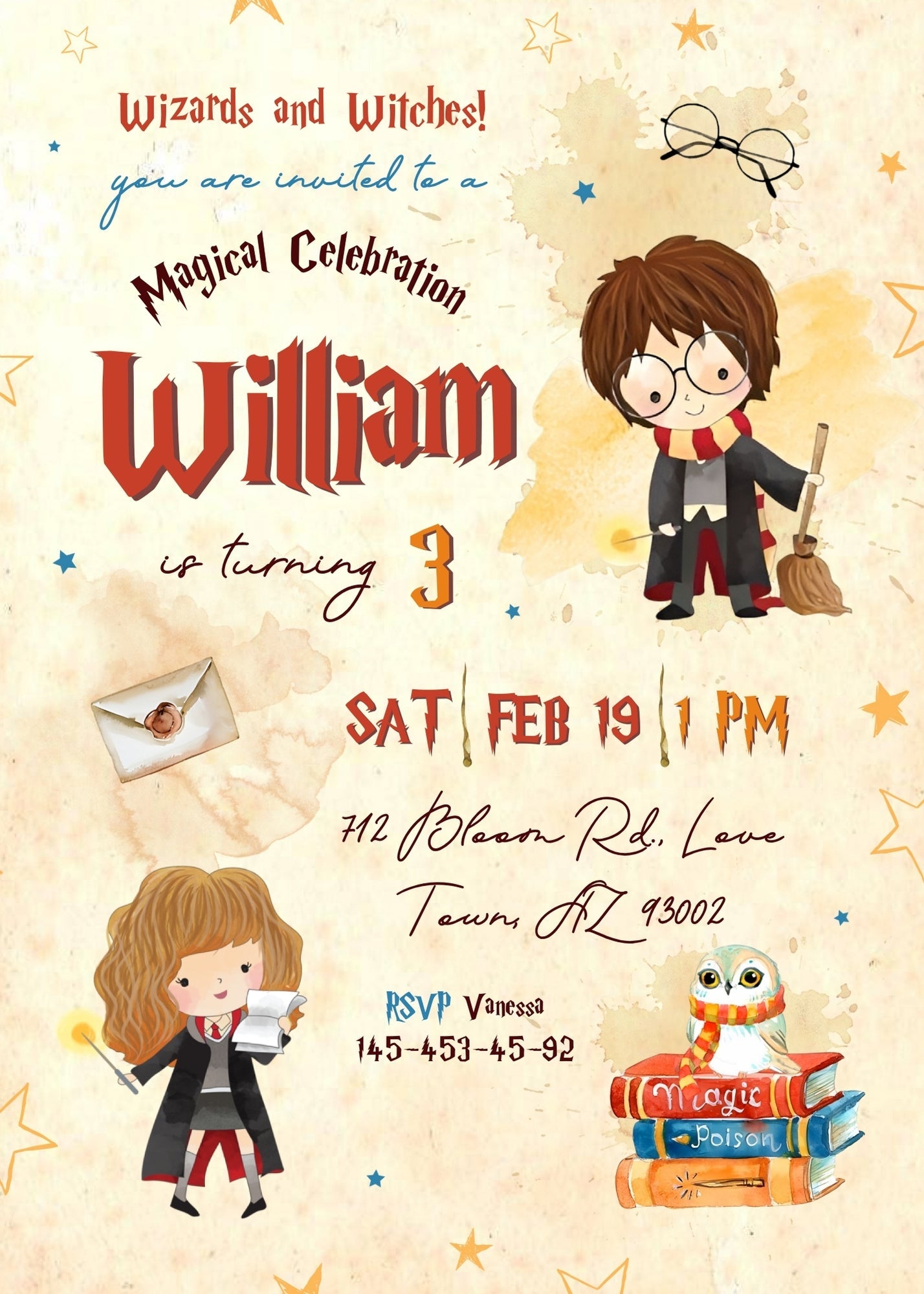 Harry Potter customizable invitation template | Share or Print | | UJ267