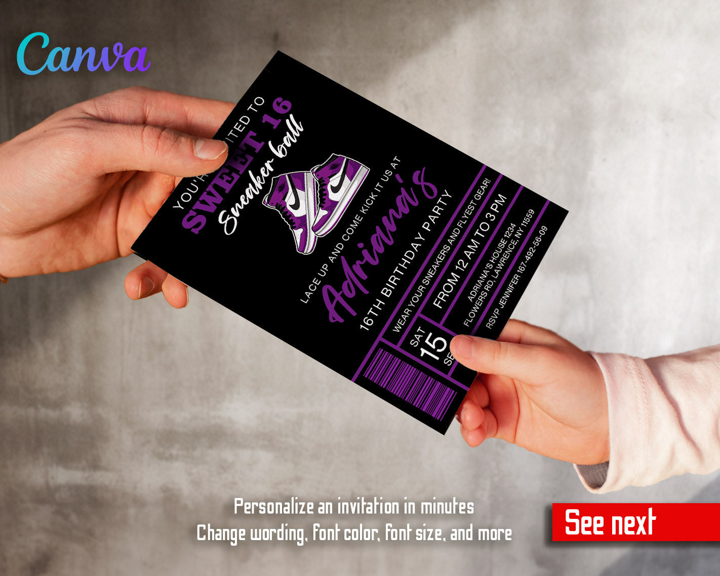 Sneaker Ball Air Jordan Nike customizable invitation template | Share or Print | | AG584