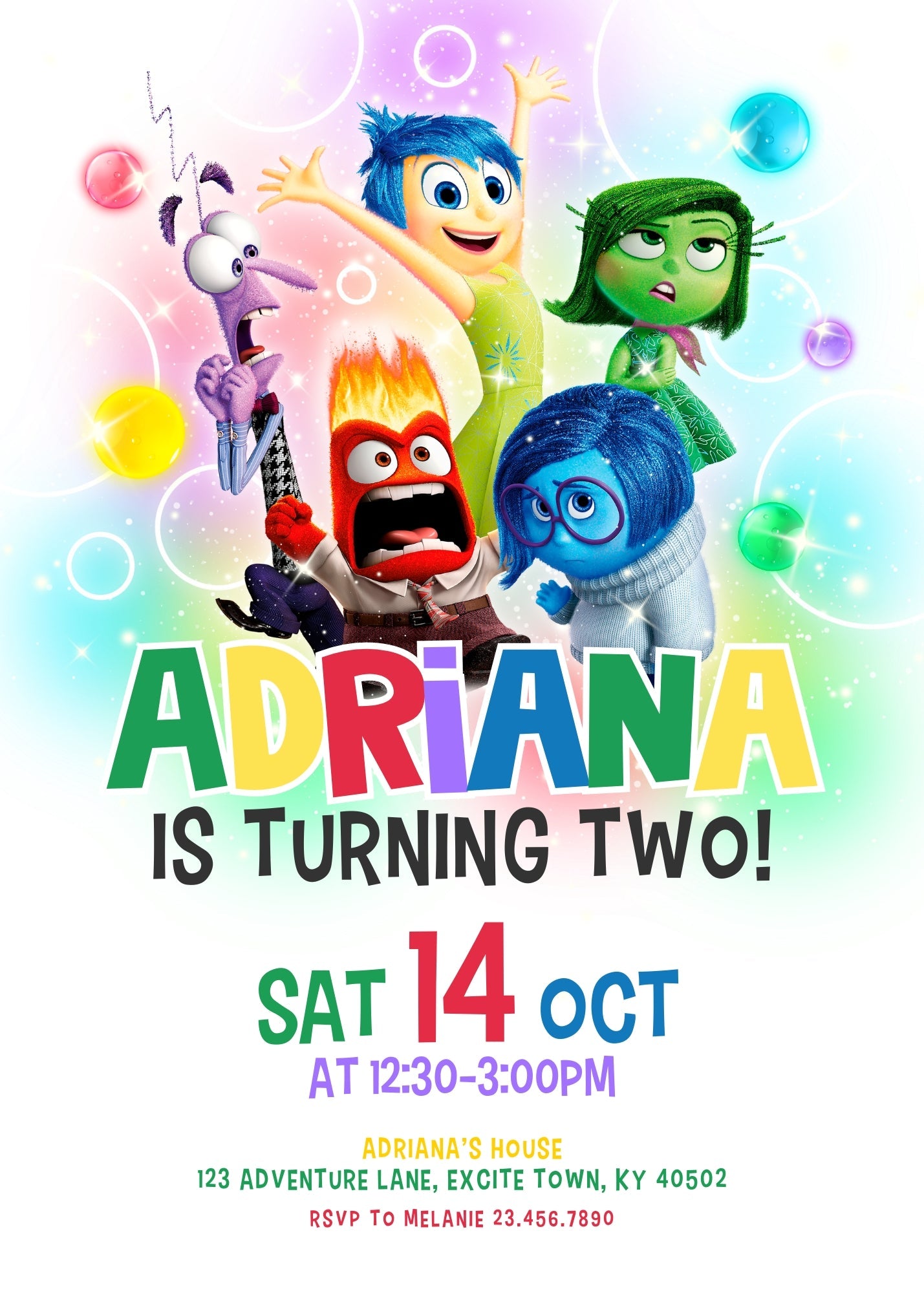 Inside Out 2 customizable invitation template | Share or Print | | IP662