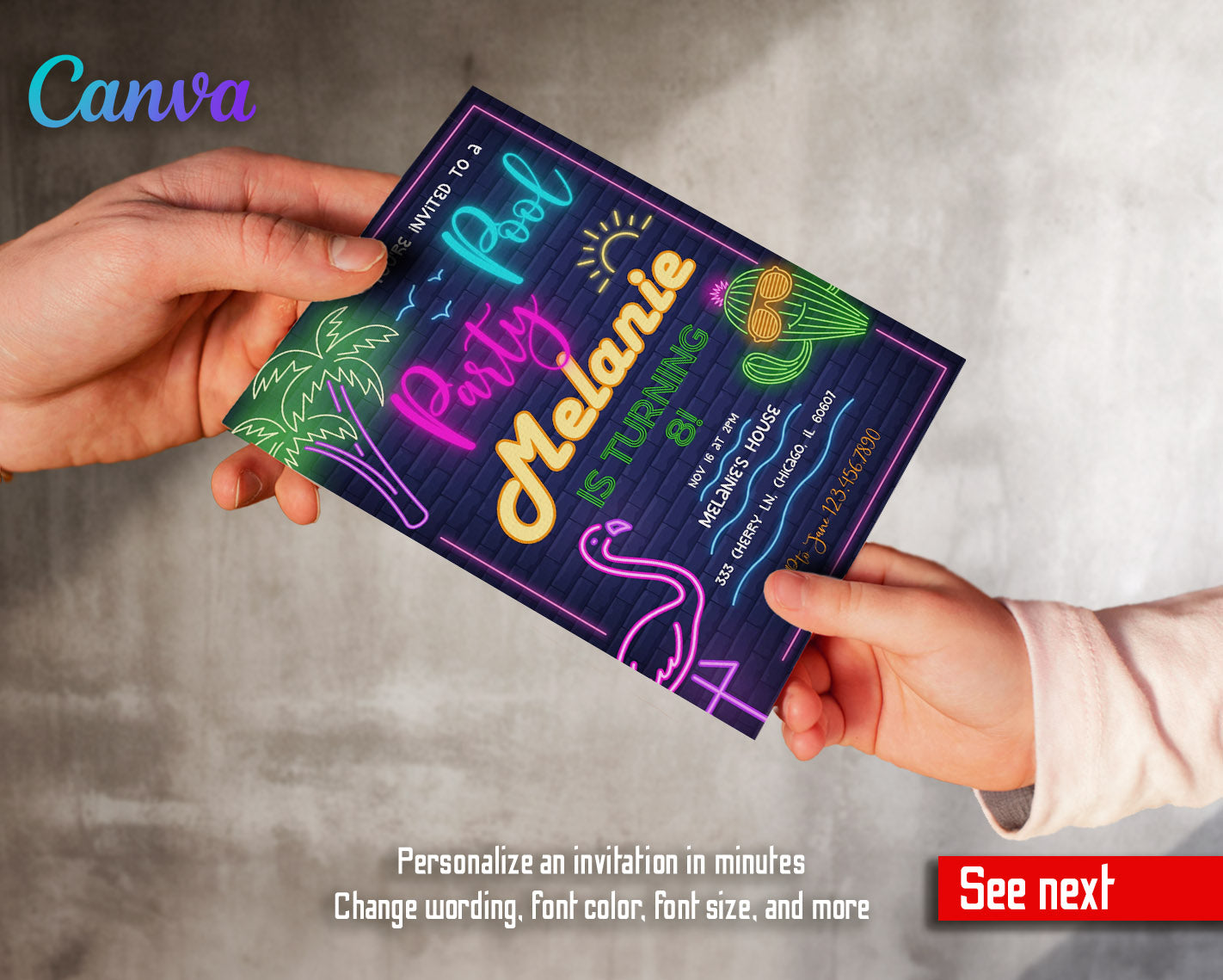 Pool Party customizable invitation template | Share or Print | | YD499