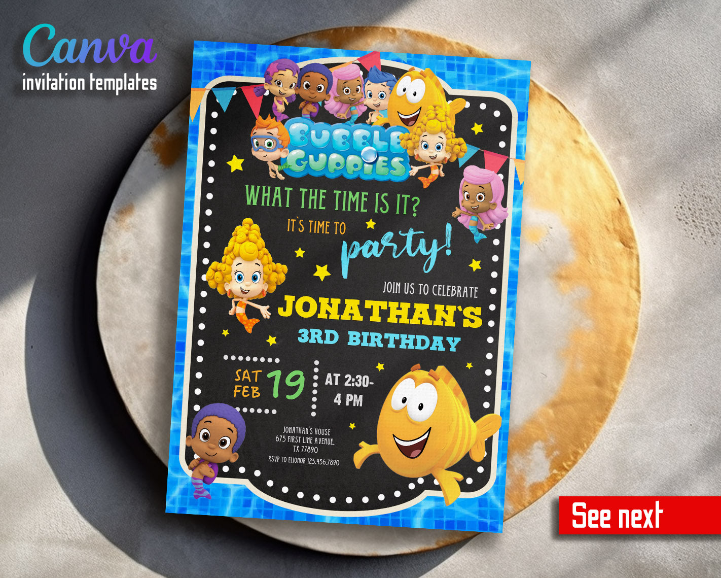 Bubble Guppies customizable invitation template | Share or Print | | IG784