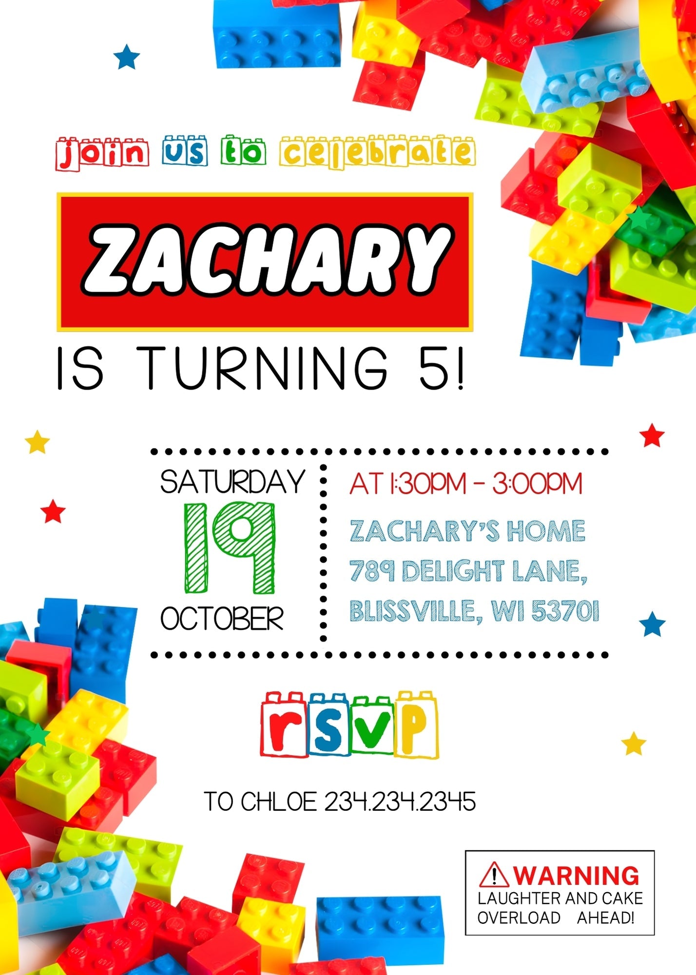 Lego customizable invitation template | Share or Print | | PV651