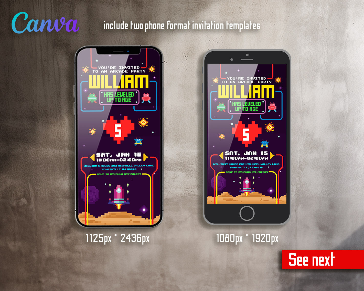 Arcade Gamer customizable invitation template | Share or Print | | JR082