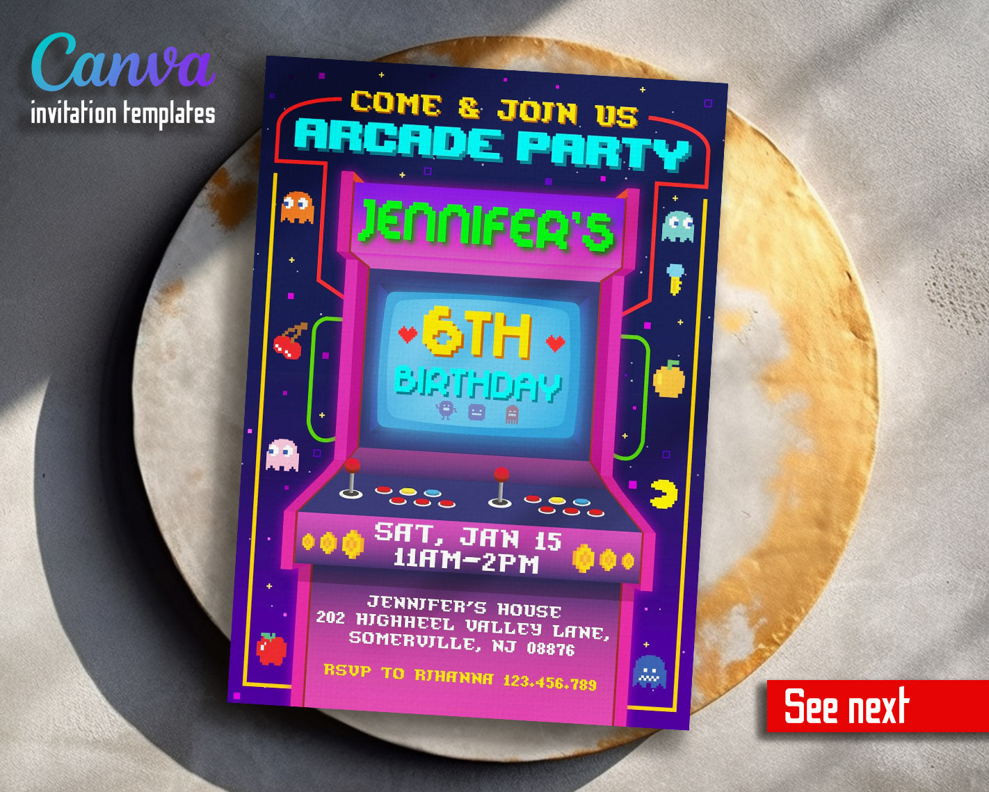 Arcade Gamer customizable invitation template | Share or Print | | BO161