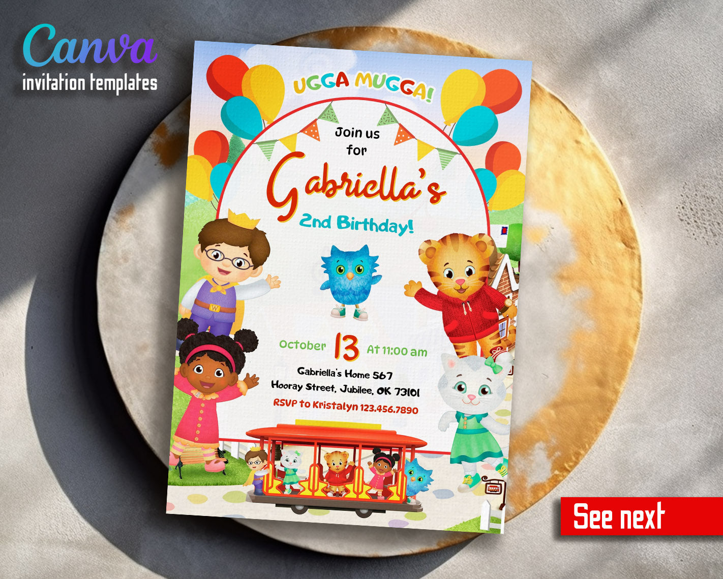 Daniel Tiger's Neighborhood customizable invitation template | Share or Print | | PX831