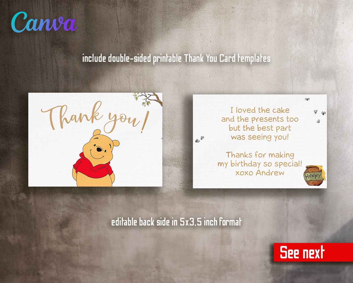 Winnie the Pooh customizable invitation template | Share or Print | | IJ591