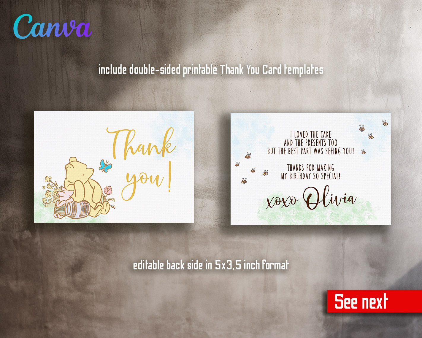 Winnie the Pooh customizable invitation template | Share or Print | | IA620