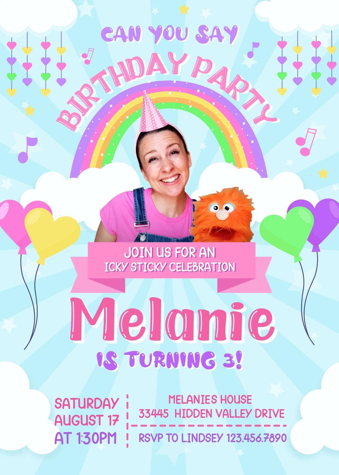 Ms. Rachel customizable invitation template | Share or Print | | CB217