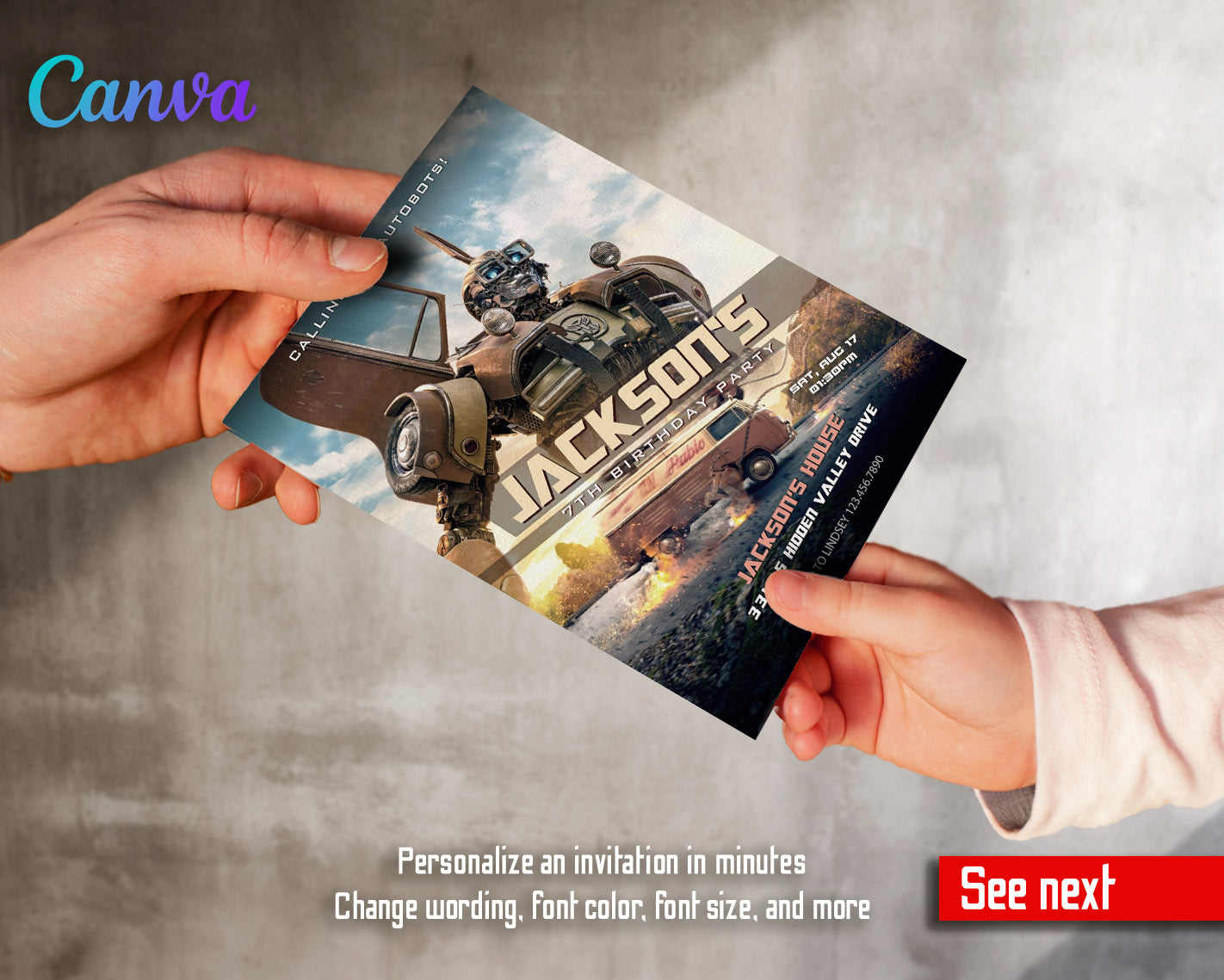 Transformers Rescue Bots  customizable invitation template | Share or Print | boy | JE740