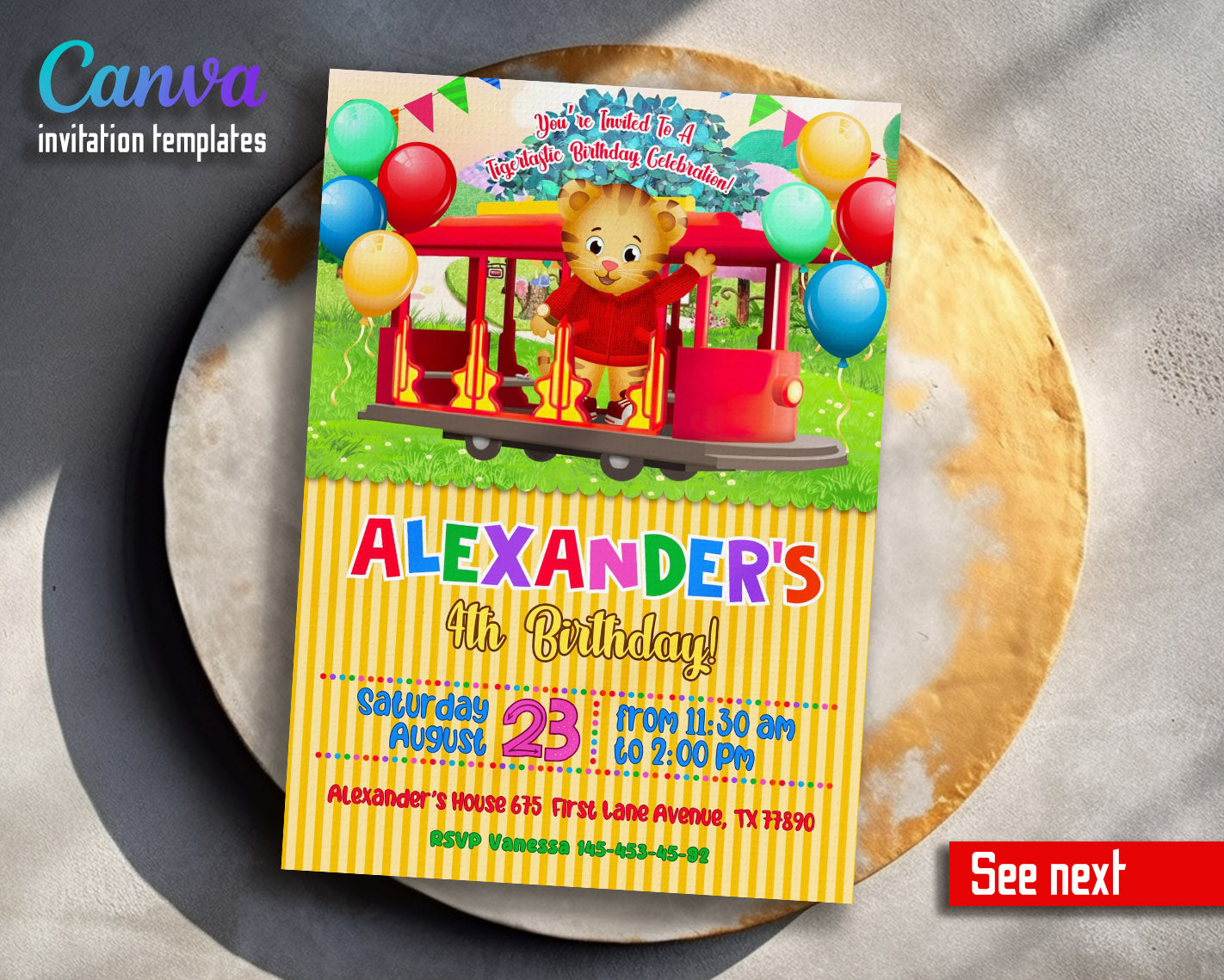 Daniel Tiger's Neighborhood customizable invitation template | Share or Print | | WO916