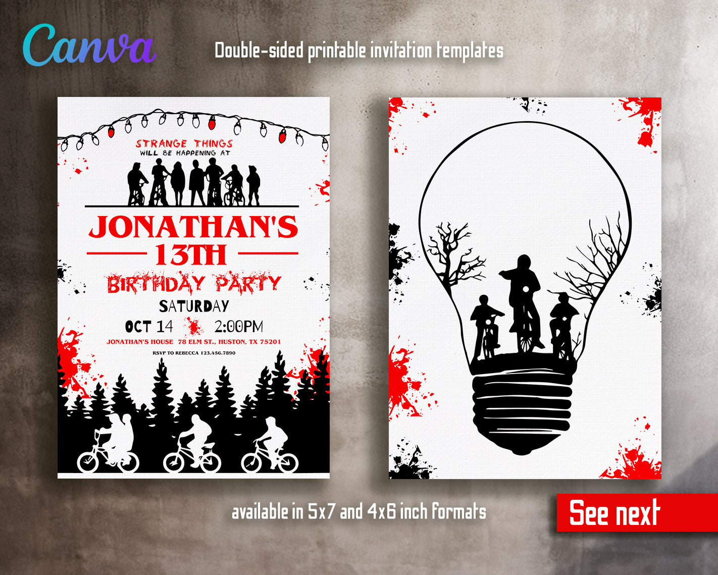 Stranger Things customizable invitation template | Share or Print | | VB958