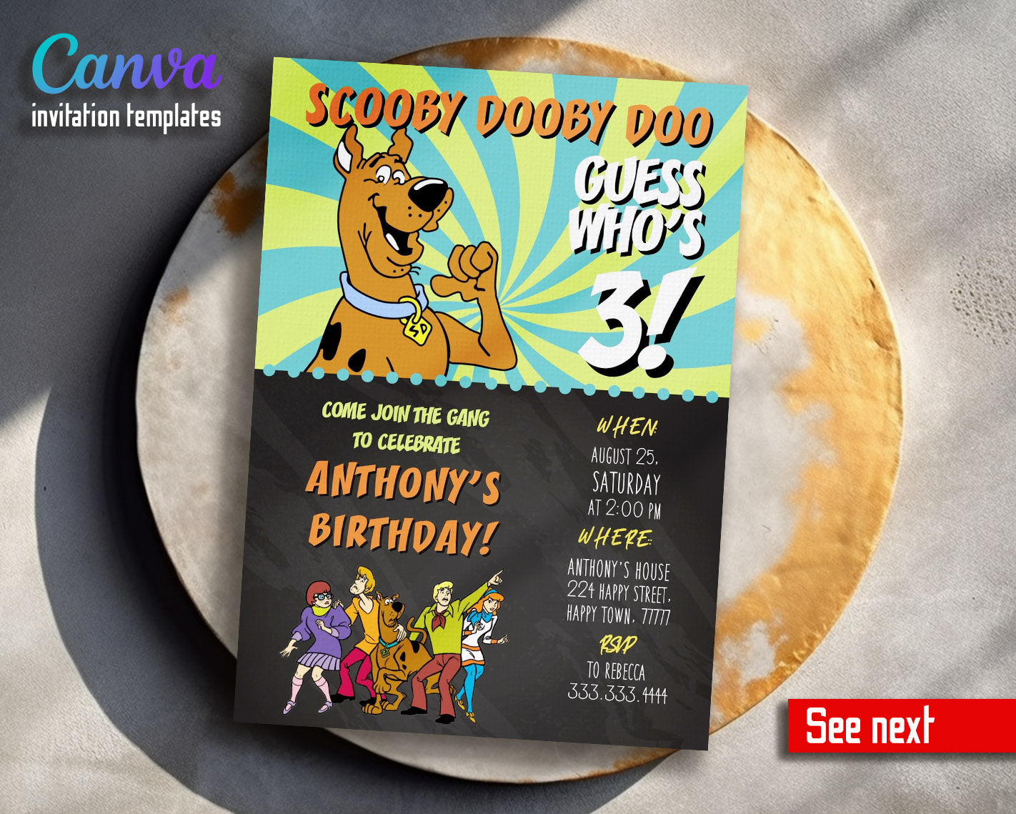 Scooby-Doo customizable invitation template | Share or Print | | VC120