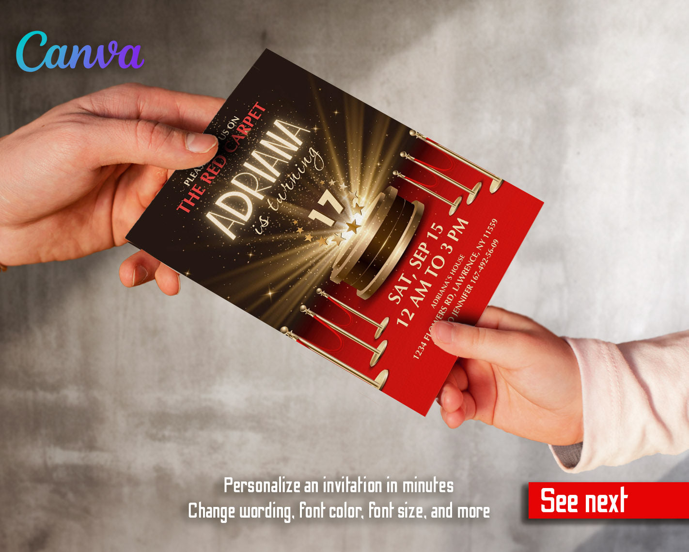 Hollywood Movie Party customizable invitation template | Share or Print | | VH691