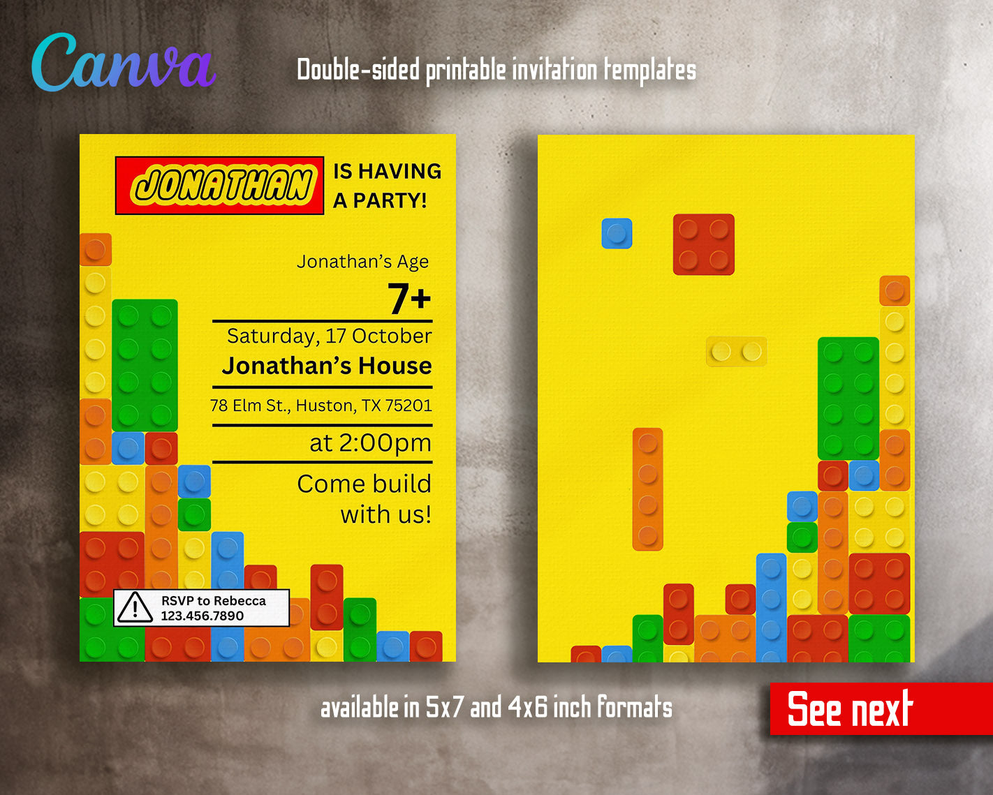 Lego customizable invitation template | Share or Print | | EJ208